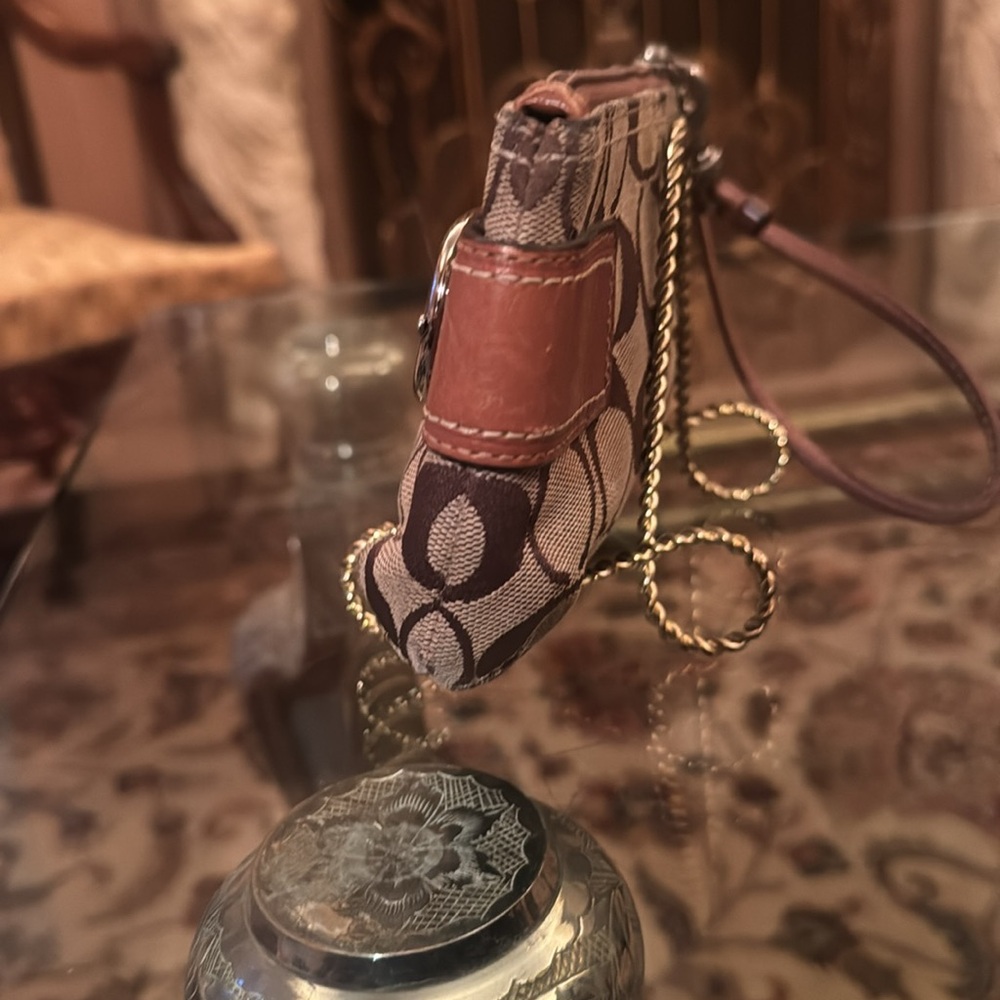 Bag Coach Wristlet Canvas Brown Patterned Wristlet - image 3